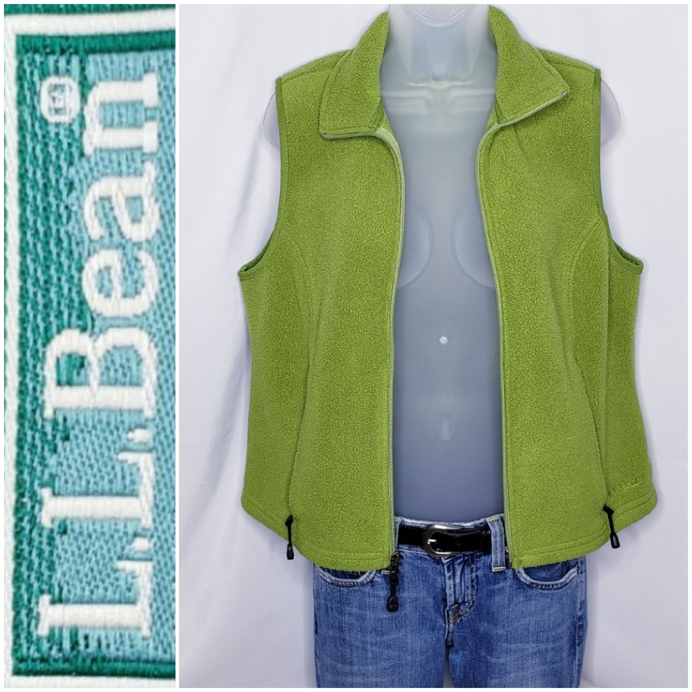 💚FINAL💲L.L. BEAN olive green Polartec vest *Small🤍
